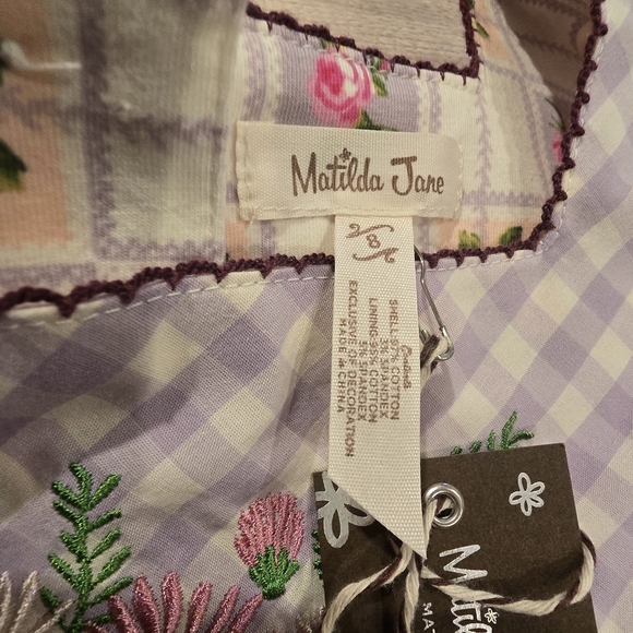 Matilda Jane Girls Enchanted Garden Prudence Gingham Tunic Top Size 8 NEW - Picture 7 of 9